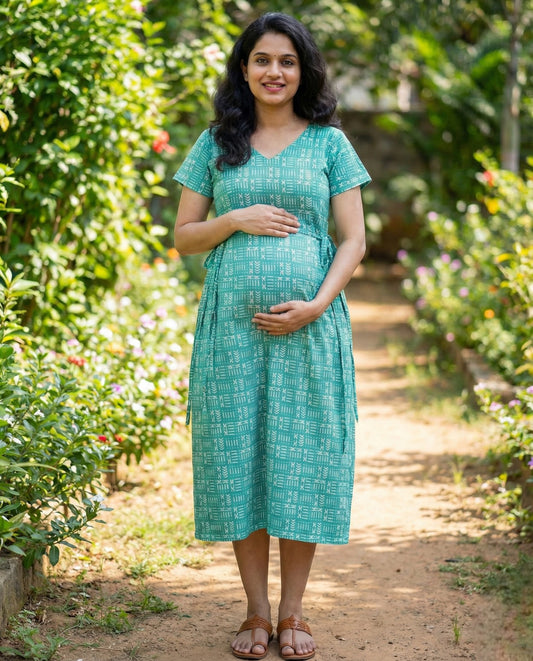 Beautiful Side Tie Frocks-Maternity Cum Feeding