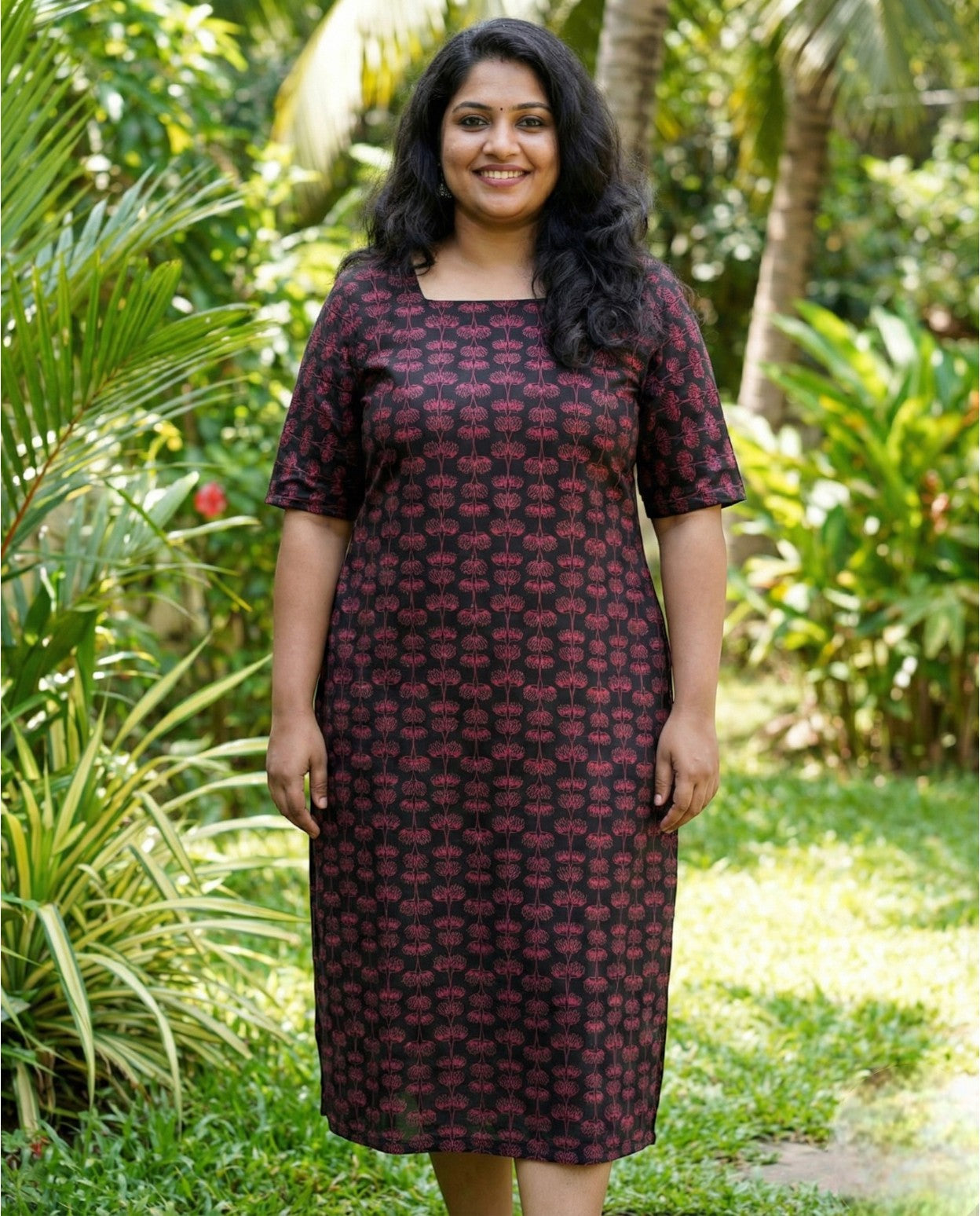 Normal sleeved A line top with long sleeves- Plus size