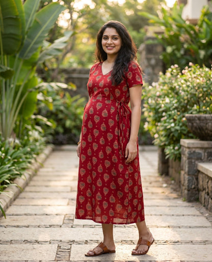 Beautiful Side Tie Frocks-Maternity Cum Feeding