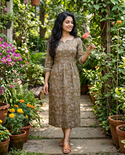 Long Sleeved Flared  Frocks