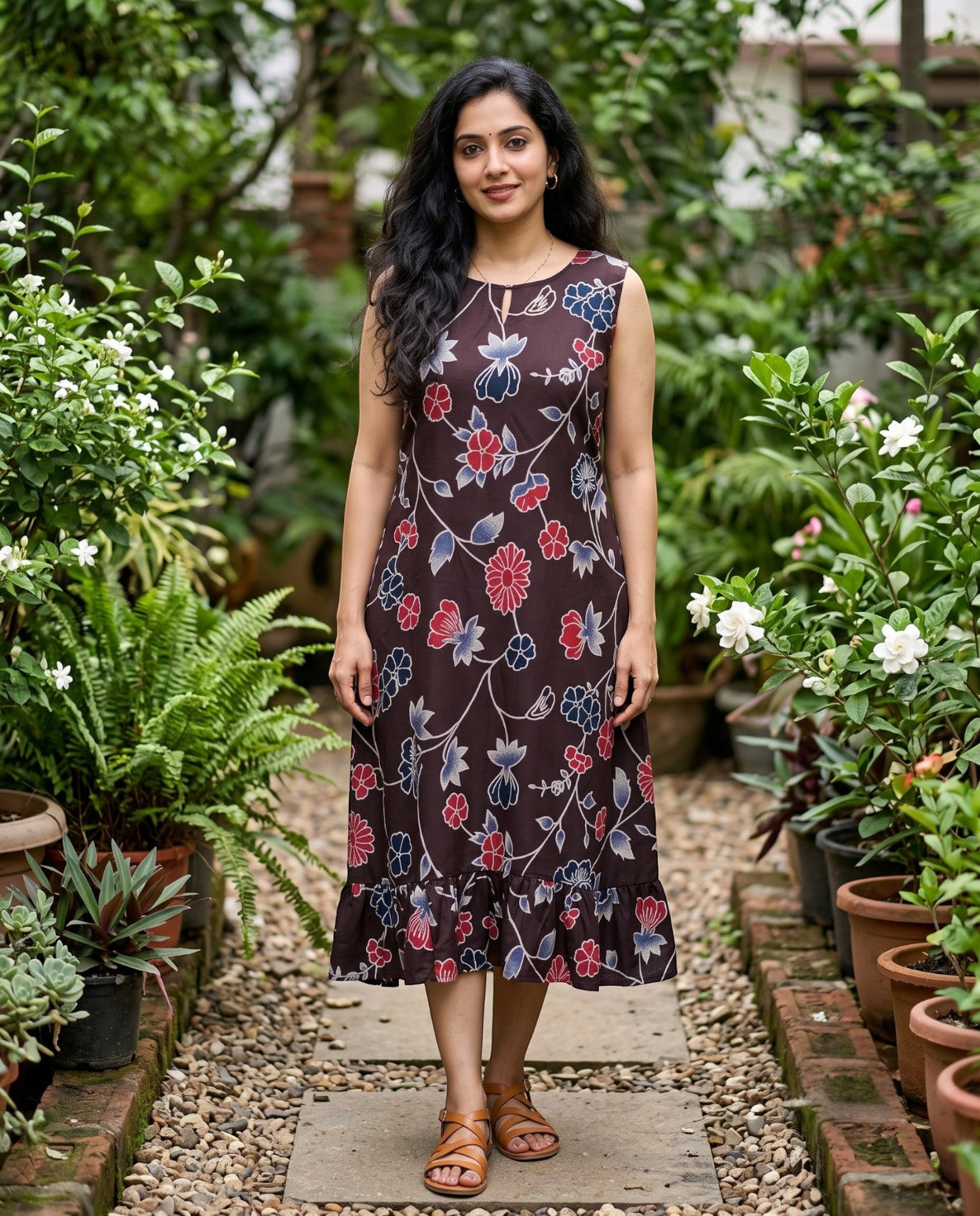 New Sleeveless cotton Frocks with Tie