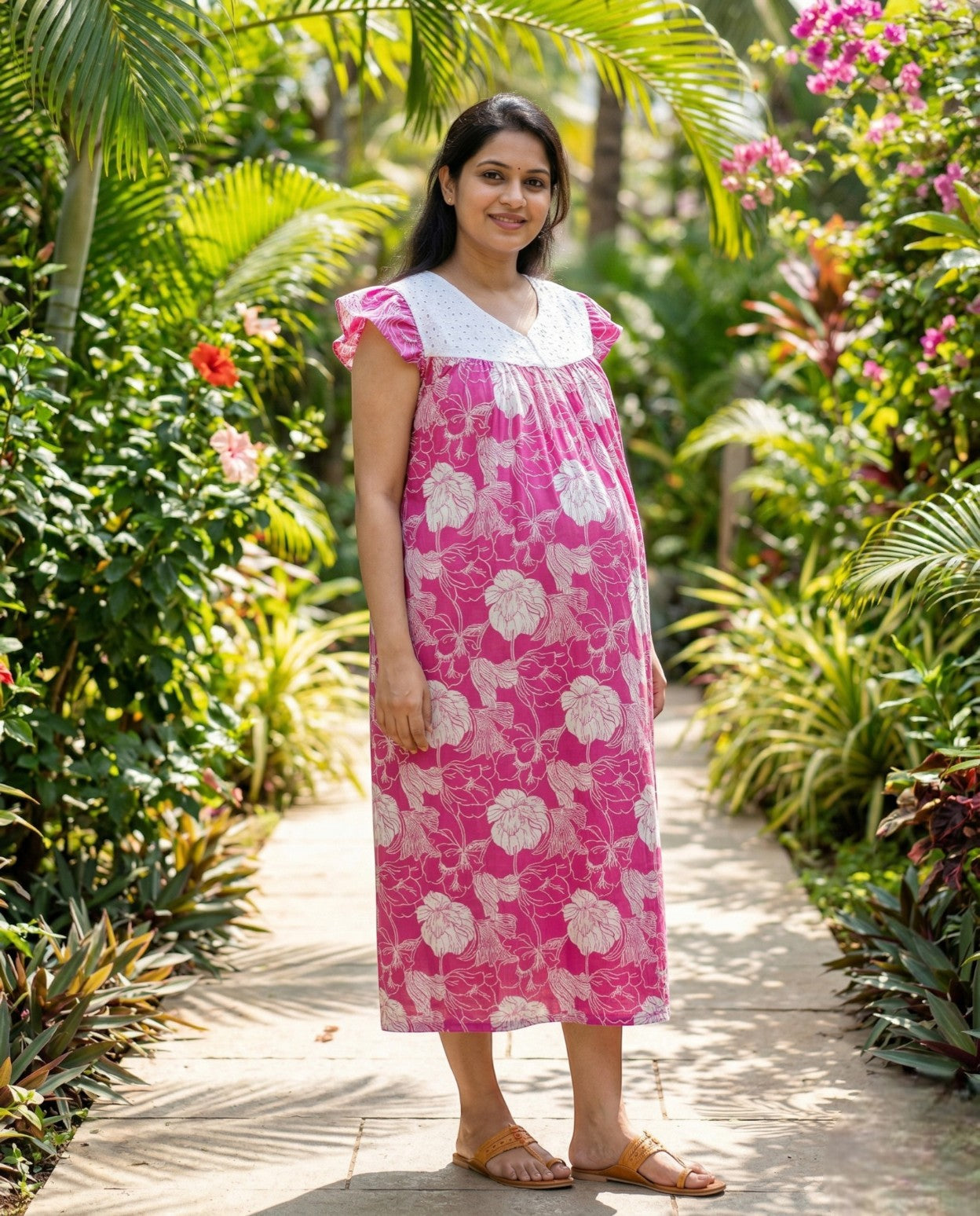 Butterfly Sleeved Maternity Cum Feeding Frock