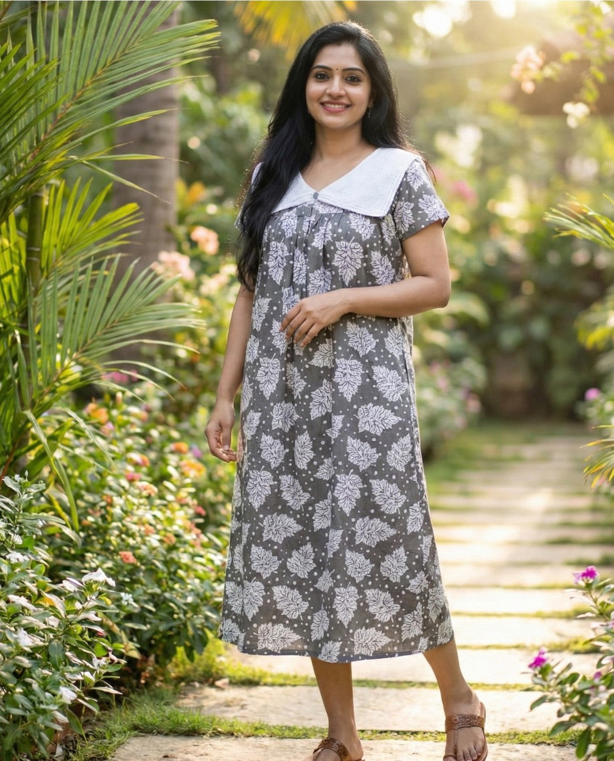 Stylish Bow Collar Frock