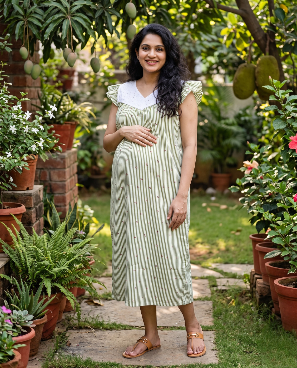 Butterfly Sleeved Frocks with Tie- Maternity cum Feeding