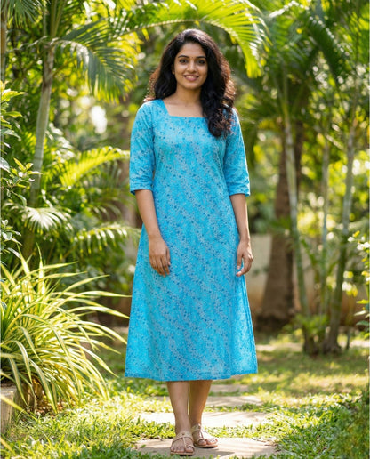 Normal sleeved A line top with long sleeves- Plus size