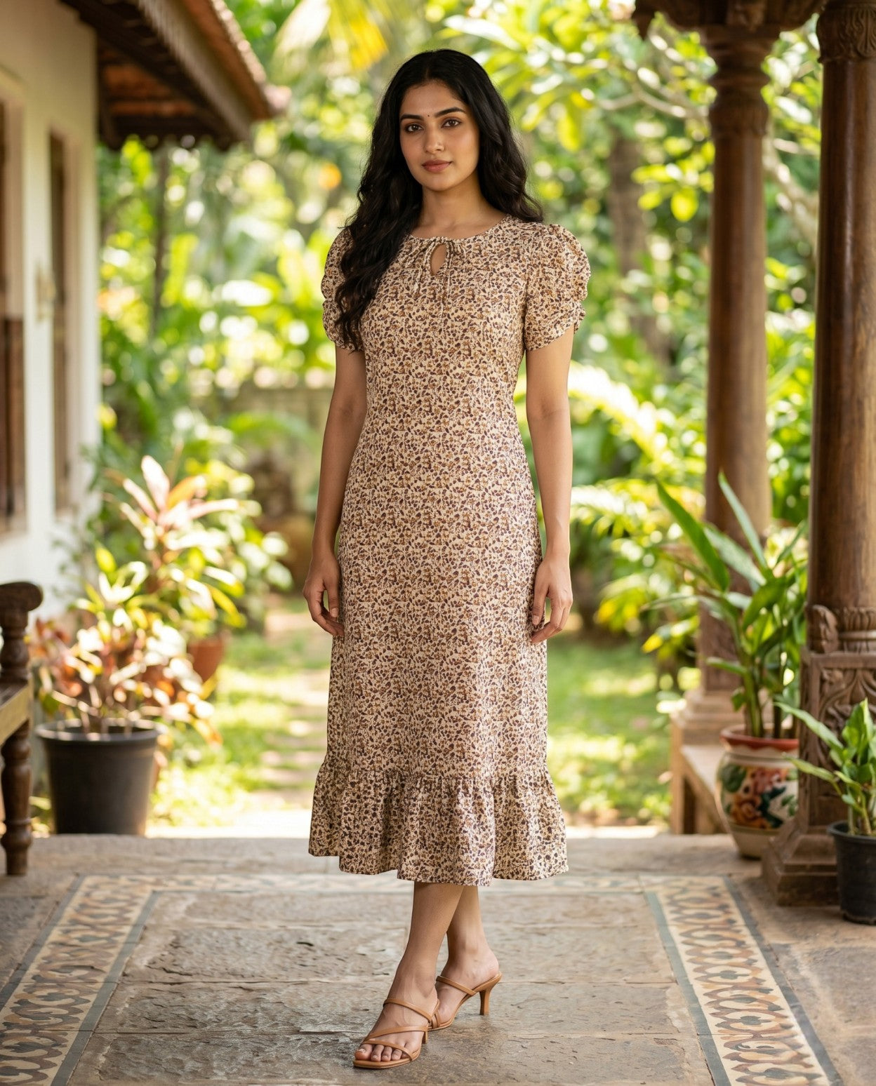Puff Sleeved A line Frocks