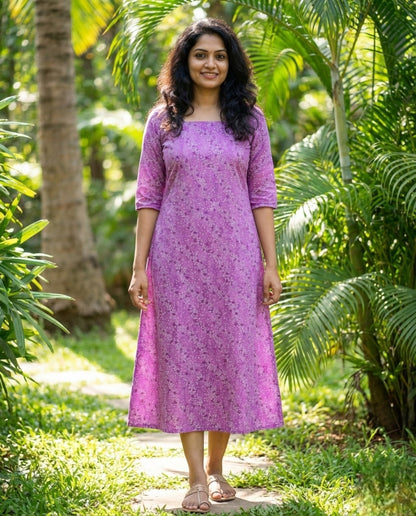 Normal sleeved A line top with long sleeves- Plus size