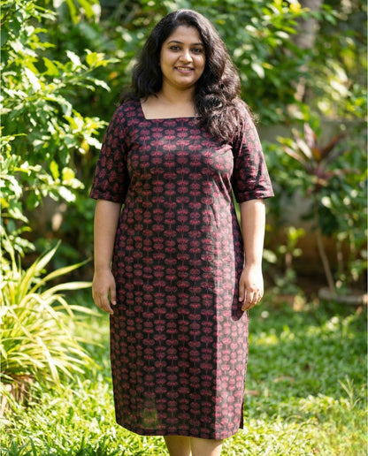 Normal sleeved A line top with long sleeves- Plus size