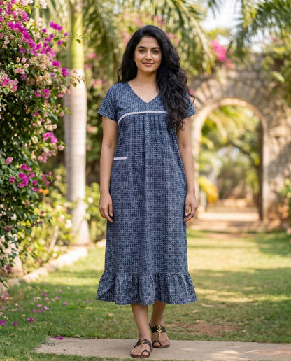 Stunning Cotton frock with lace on yoke