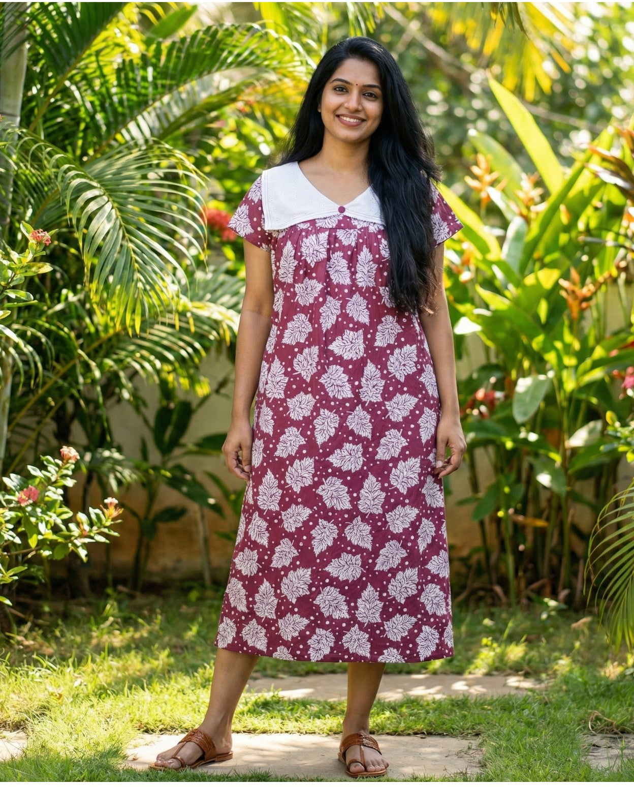 Stylish Bow Collar Frock