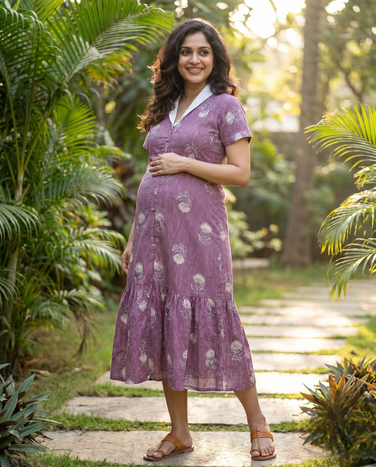 Vibrant Shawl Neck Frocks-Maternity Cum Feeding