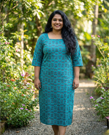 Normal sleeved A line top with long sleeves- Plus size