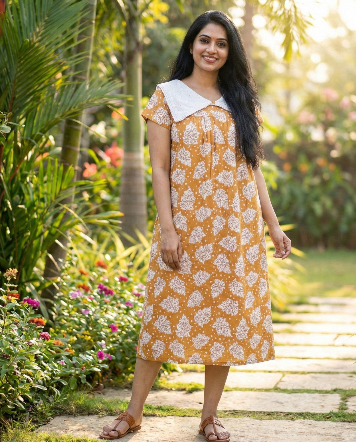 Stylish Bow Collar Frock