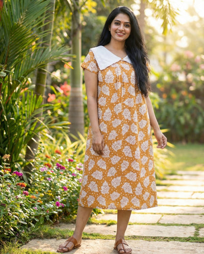 Stylish Bow Collar Frock