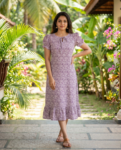 Puff Sleeved A line Frocks