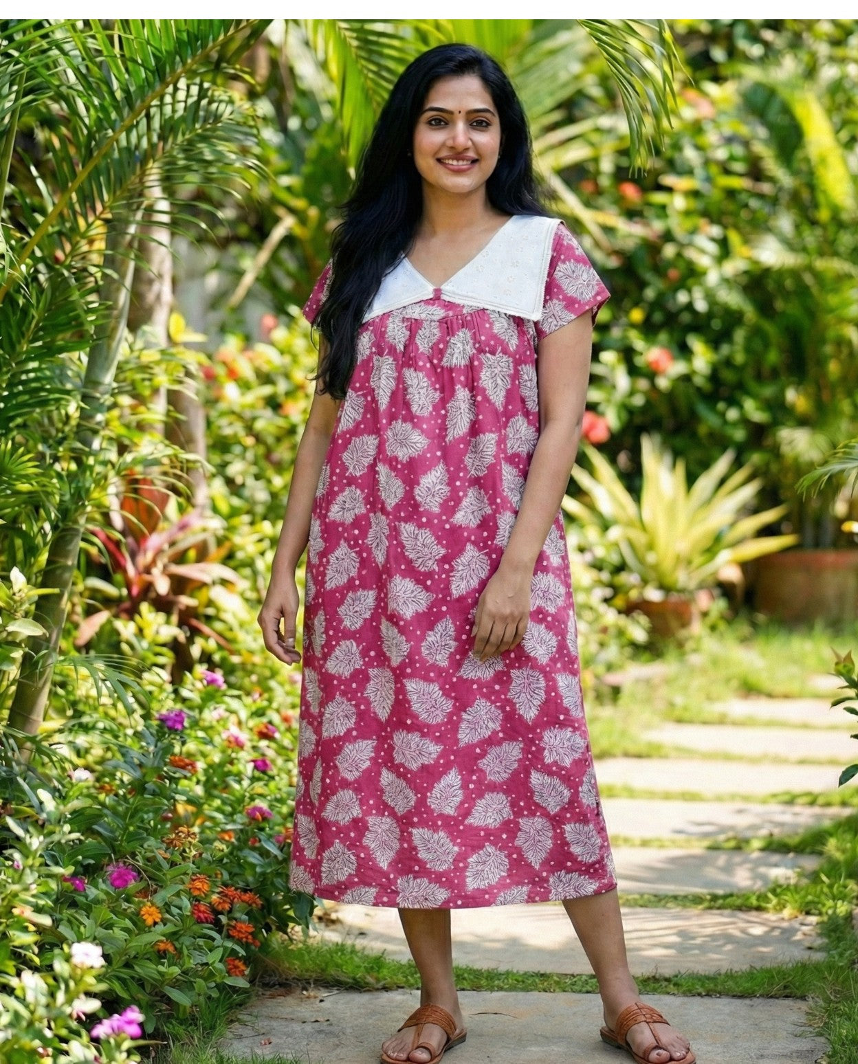 Stylish Bow Collar Frock