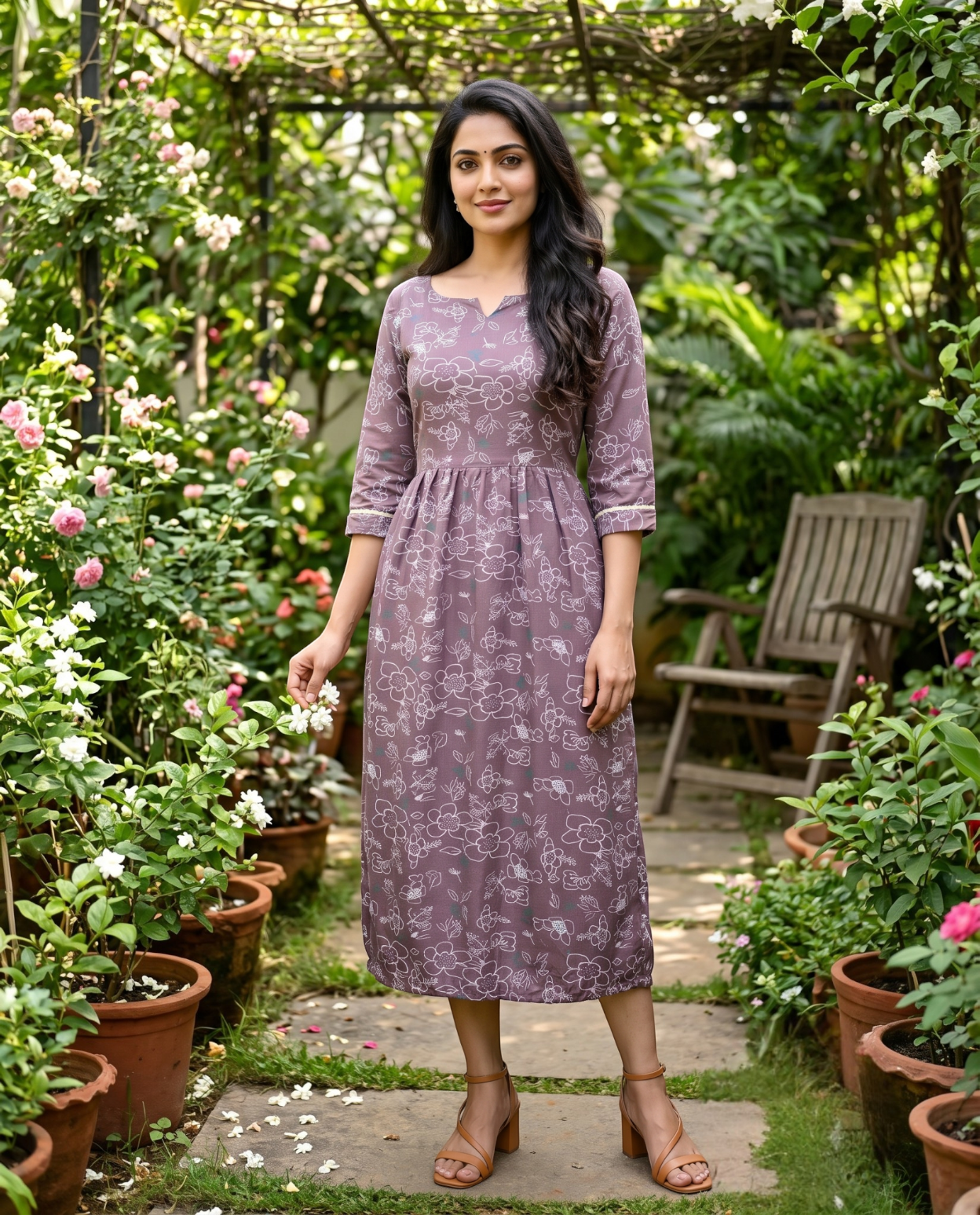 Long Sleeved Flared  Frocks