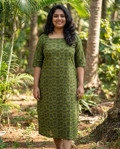 Normal sleeved A line top with long sleeves- Plus size