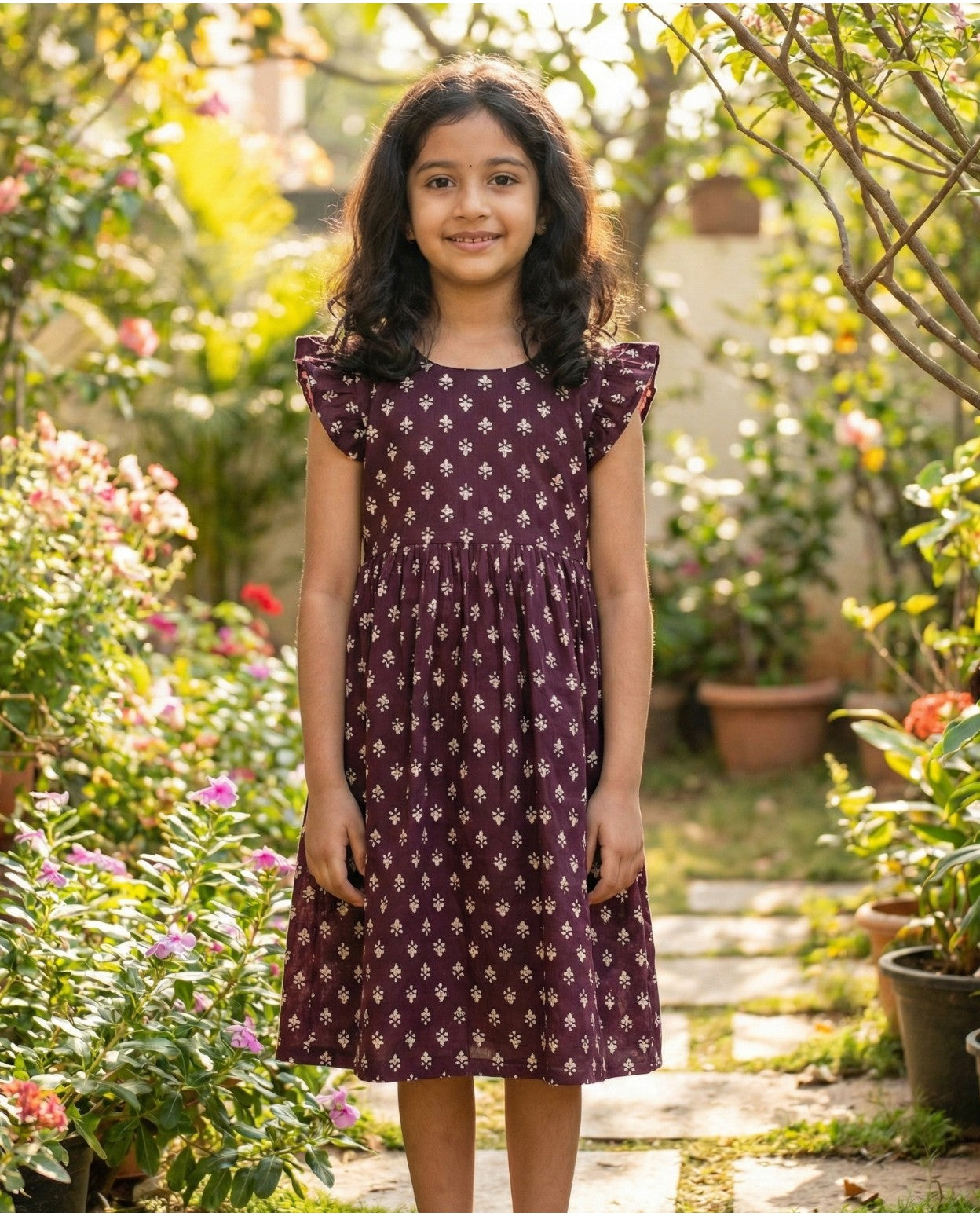 Cotton Butterfly sleeved Pretty wear for lil princess- Frocks