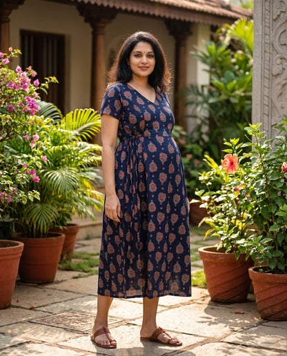 Beautiful Side Tie Frocks-Maternity Cum Feeding