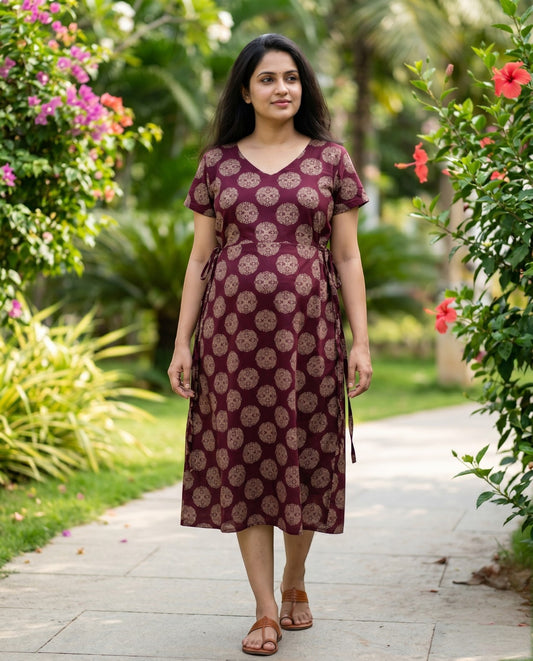 Beautiful Side Tie Frocks-Maternity Cum Feeding