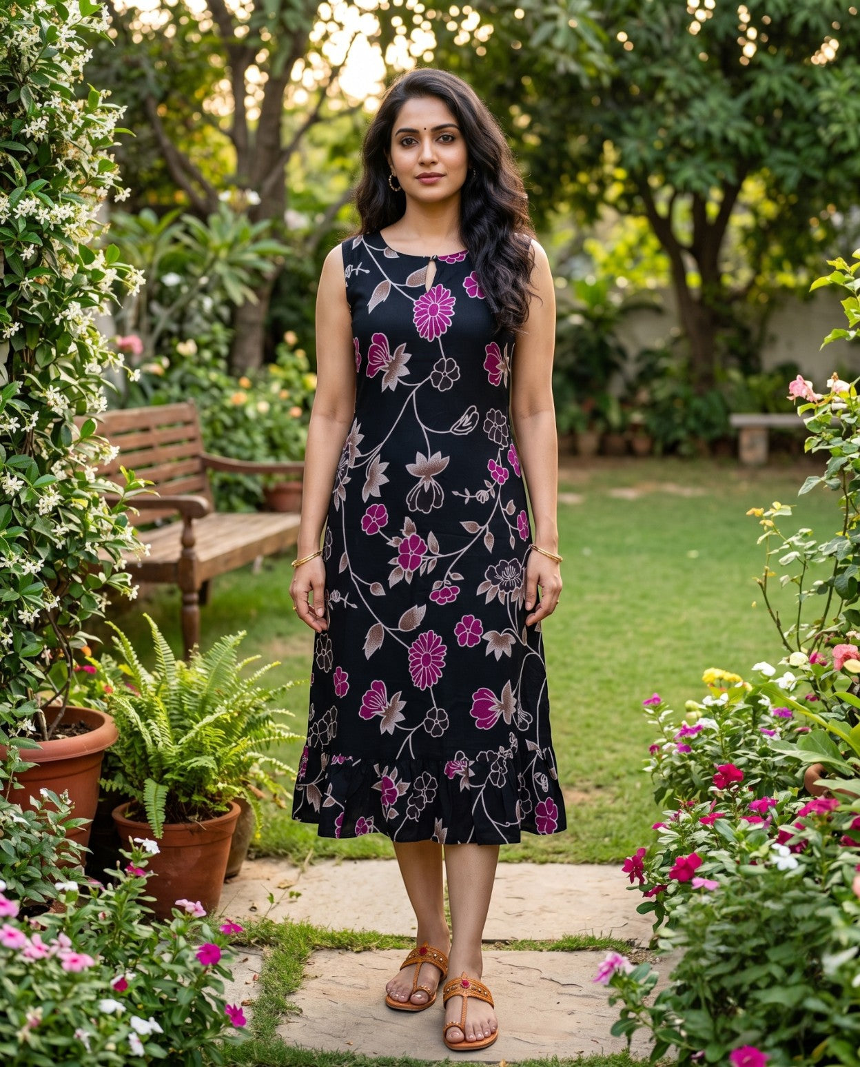 New Sleeveless cotton Frocks with Tie