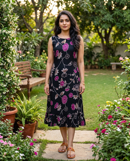 New Sleeveless cotton Frocks with Tie