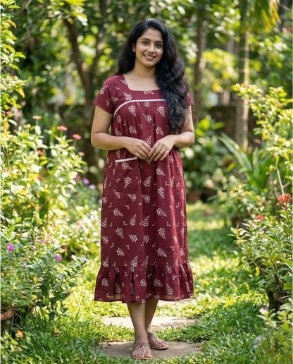 Stunning Cotton frock with lace on yoke