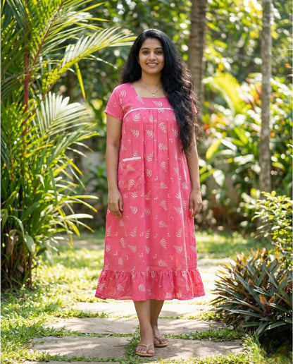 Stunning Cotton frock with lace on yoke