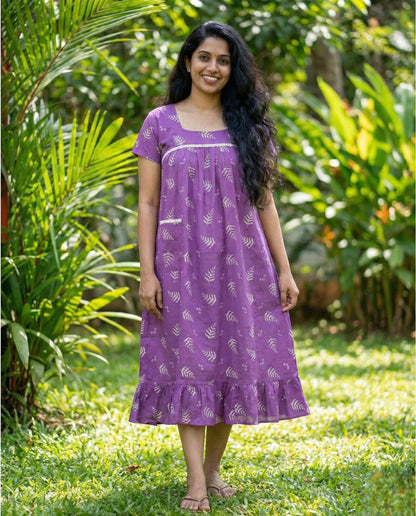 Stunning Cotton frock with lace on yoke