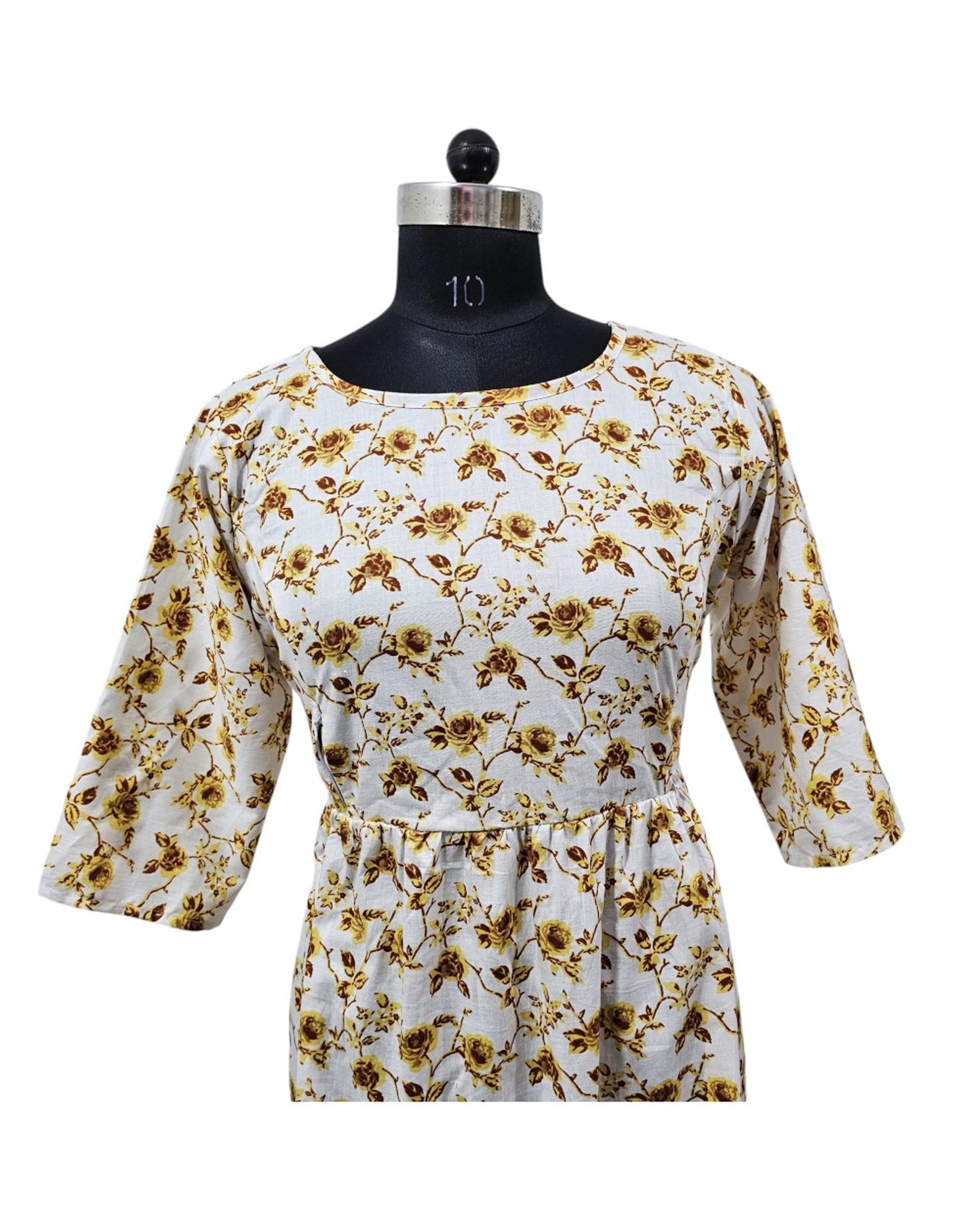 Long sleeved Flared Maternity cum Feeding Frock