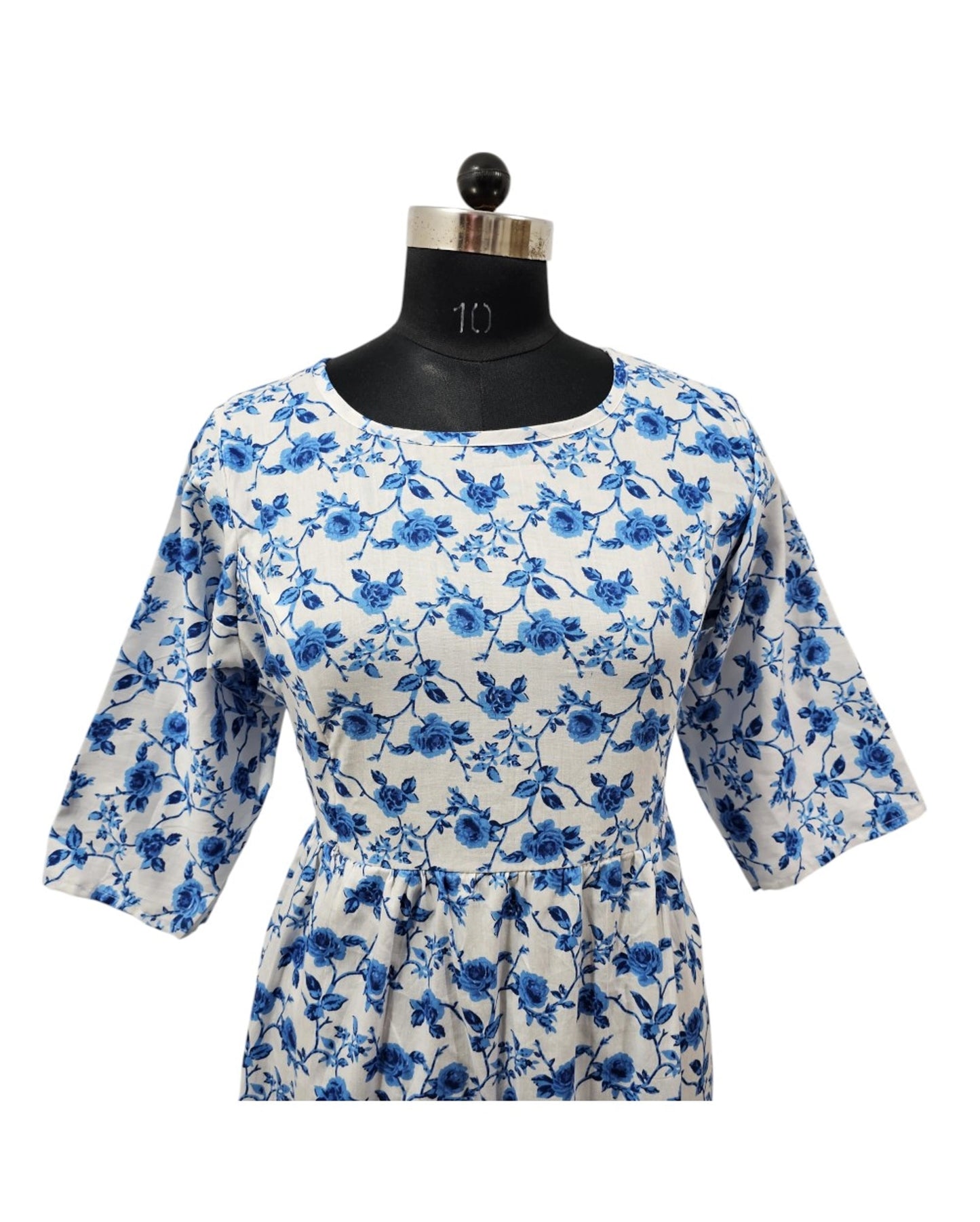 Long sleeved Flared Maternity cum Feeding Frock