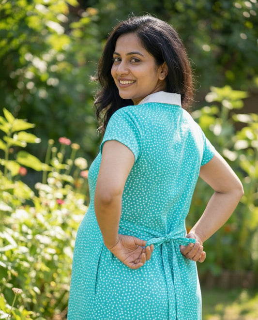 Vibrant Shawl Neck Frocks-Maternity Cum Feeding