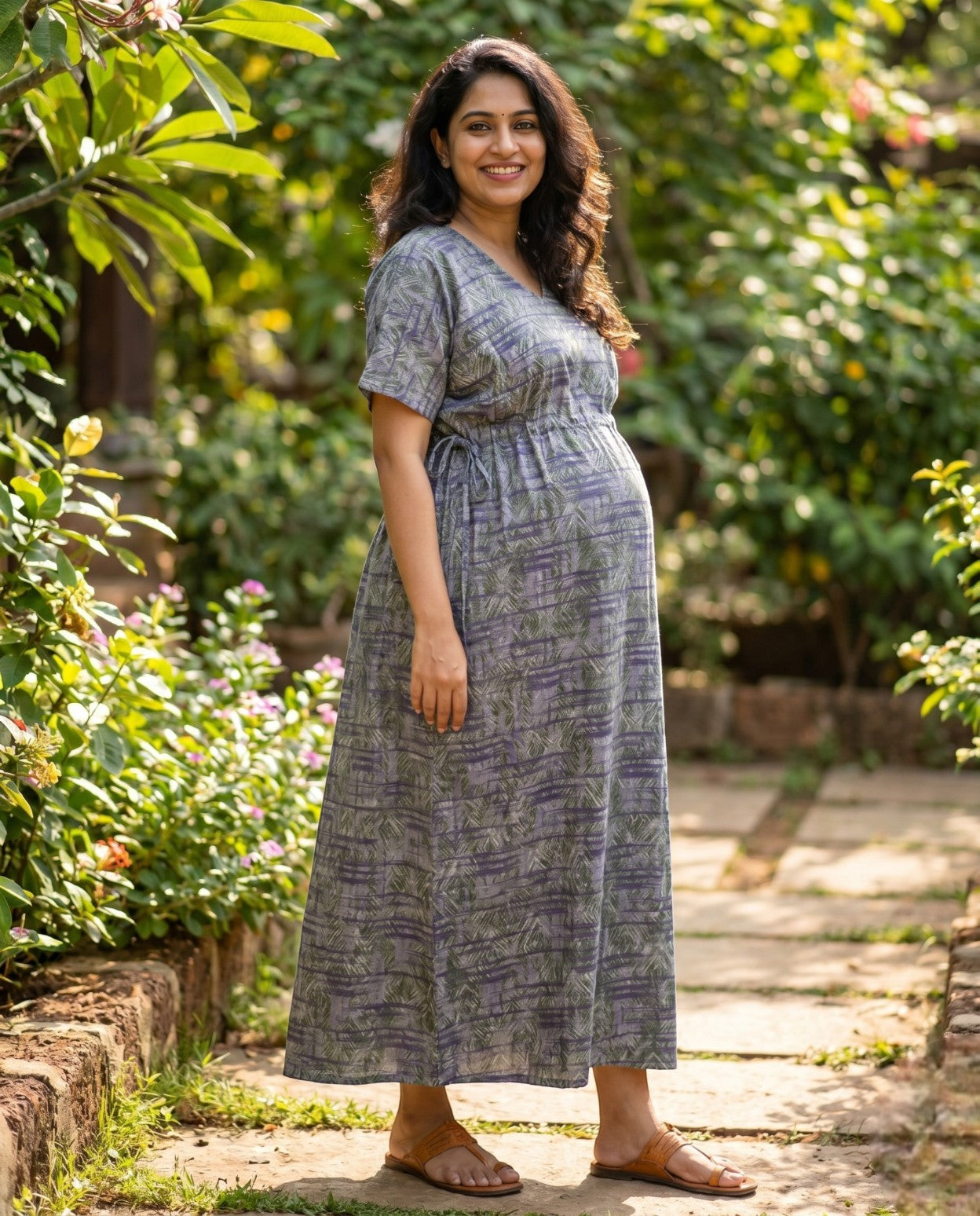 Paraiso Comfortwears premium cotton Maxi dress-Maternity Cum Feeding