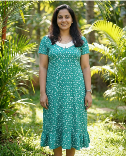 Peterpan Frocks with Semi Puff sleeves