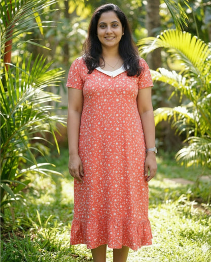 Peterpan Frocks with Semi Puff sleeves