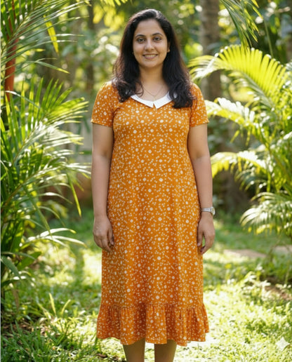 Peterpan Frocks with Semi Puff sleeves