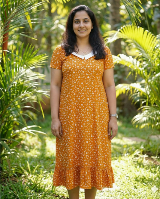 Peterpan Frocks with Semi Puff sleeves