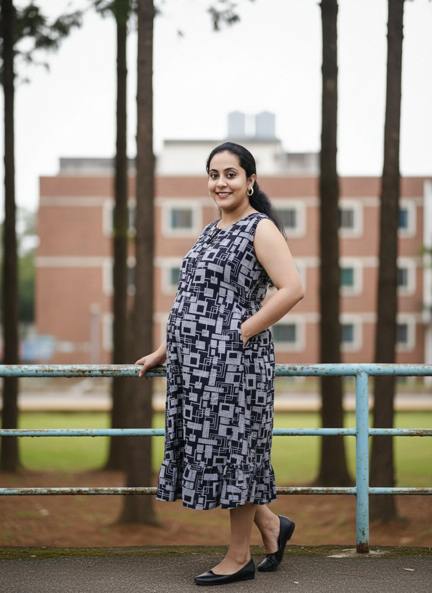 New Sleeveless cotton Frocks with Tie- Maternity cum Feeding