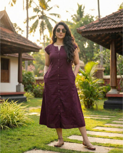 Simple 3 Piece Aline Frock suitable for any occasion