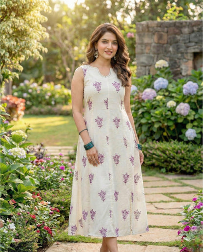 Beautiful Mul Cotton Sleeveless Frock