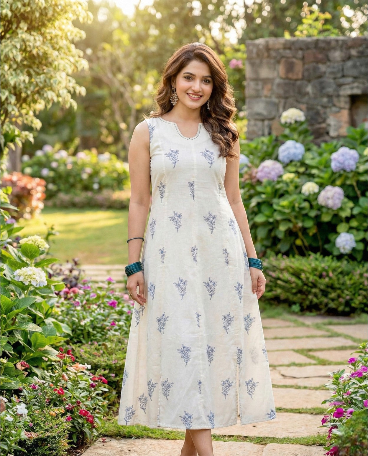 Beautiful Mul Cotton Sleeveless Frock