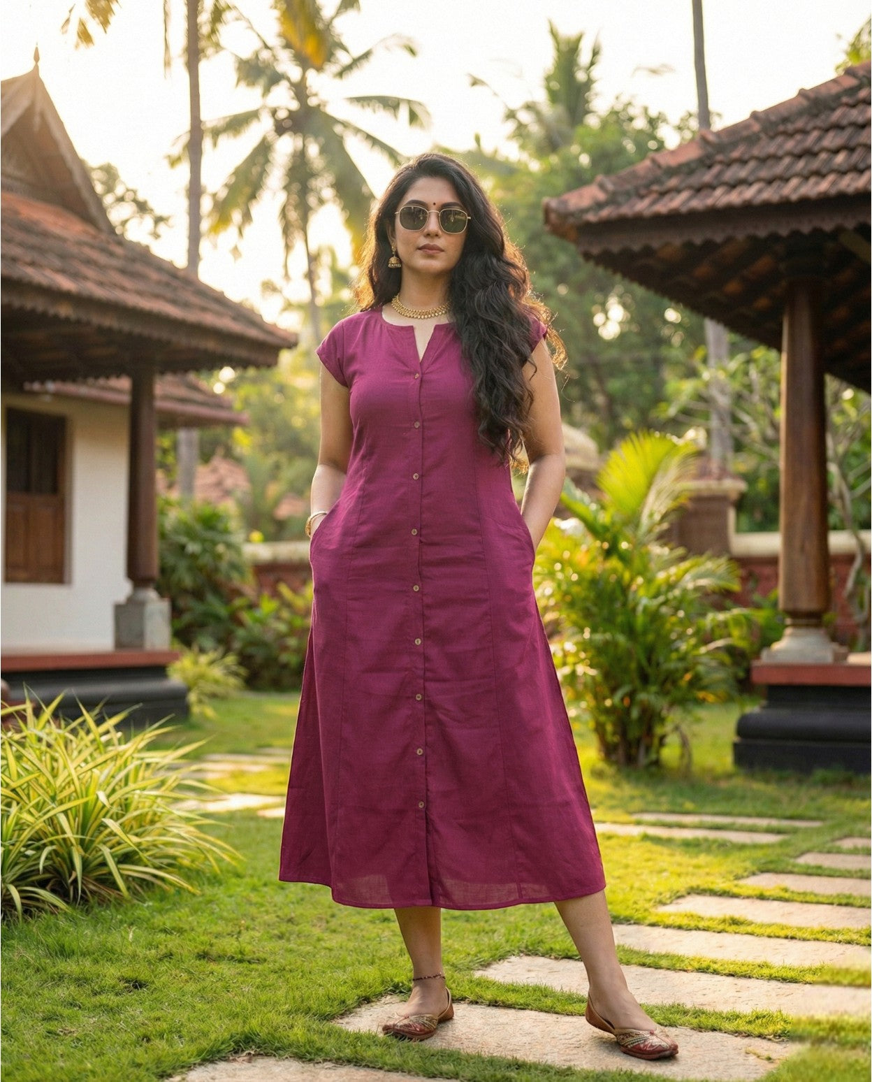 Simple 3 Piece Aline Frock suitable for any occasion