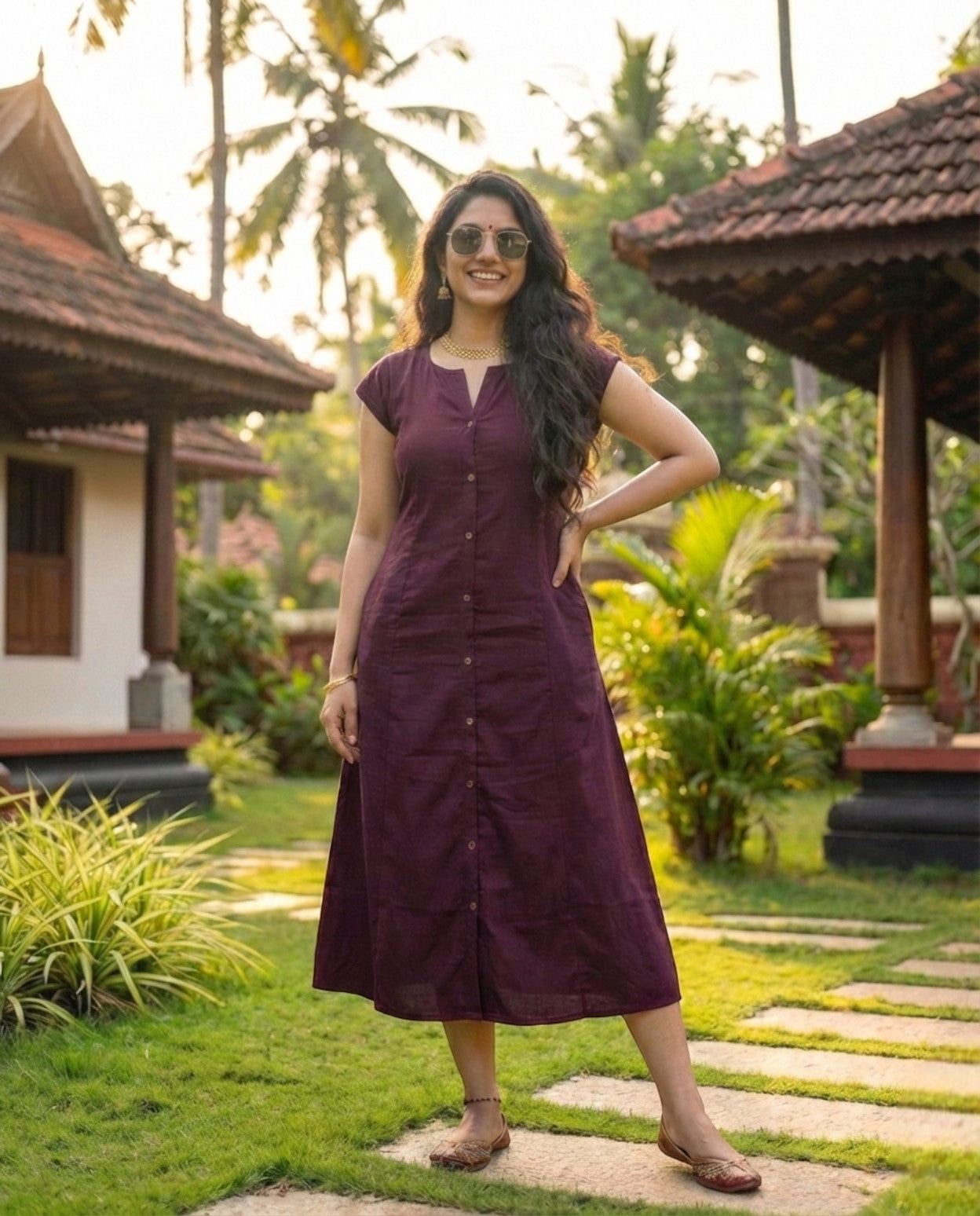 Simple 3 Piece Aline Frock suitable for any occasion