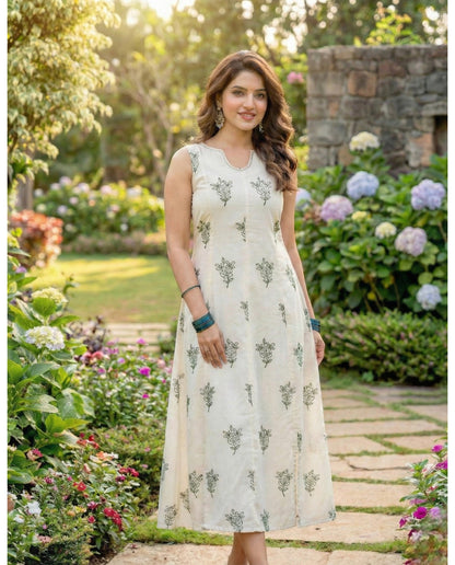 Beautiful Mul Cotton Sleeveless Frock