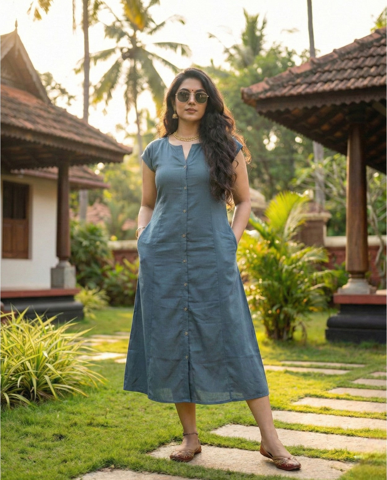 Simple 3 Piece Aline Frock suitable for any occasion