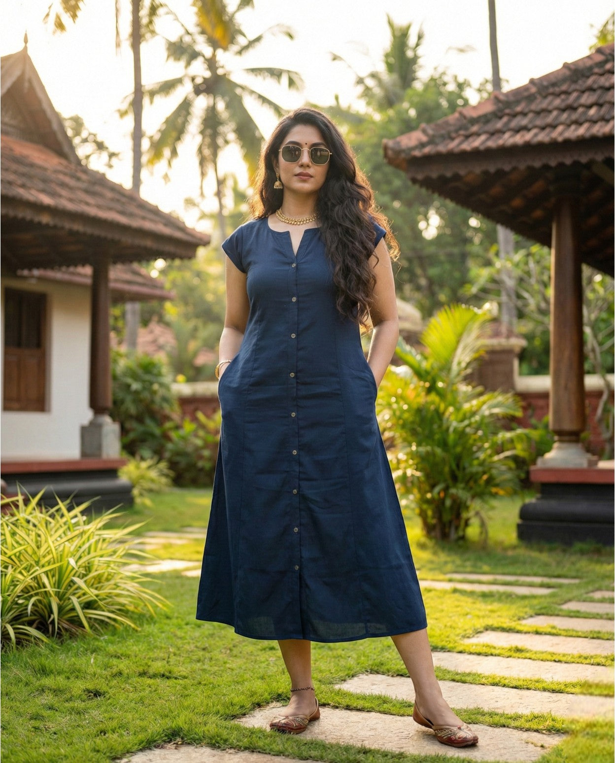 Simple 3 Piece Aline Frock suitable for any occasion