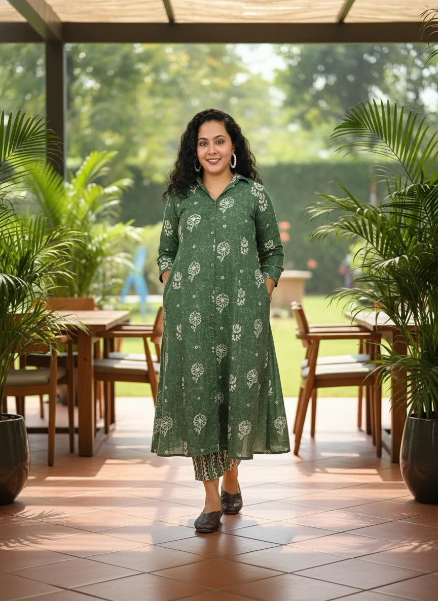 Symmetric 3 piece cut Cotton Co-ord sets