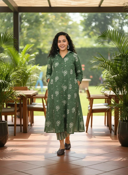 Symmetric 3 piece cut Cotton Co-ord sets