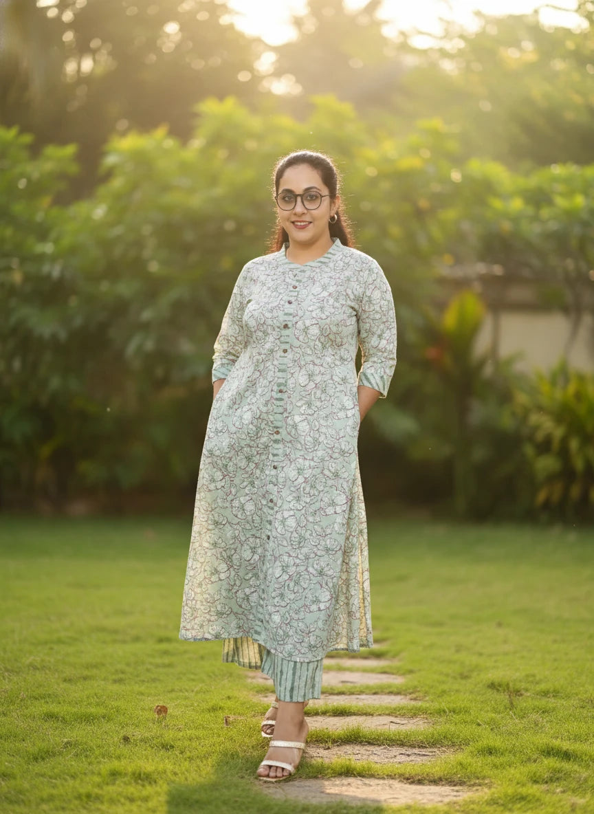 Symmetric Cotton Co-ord sets With Feeding Support